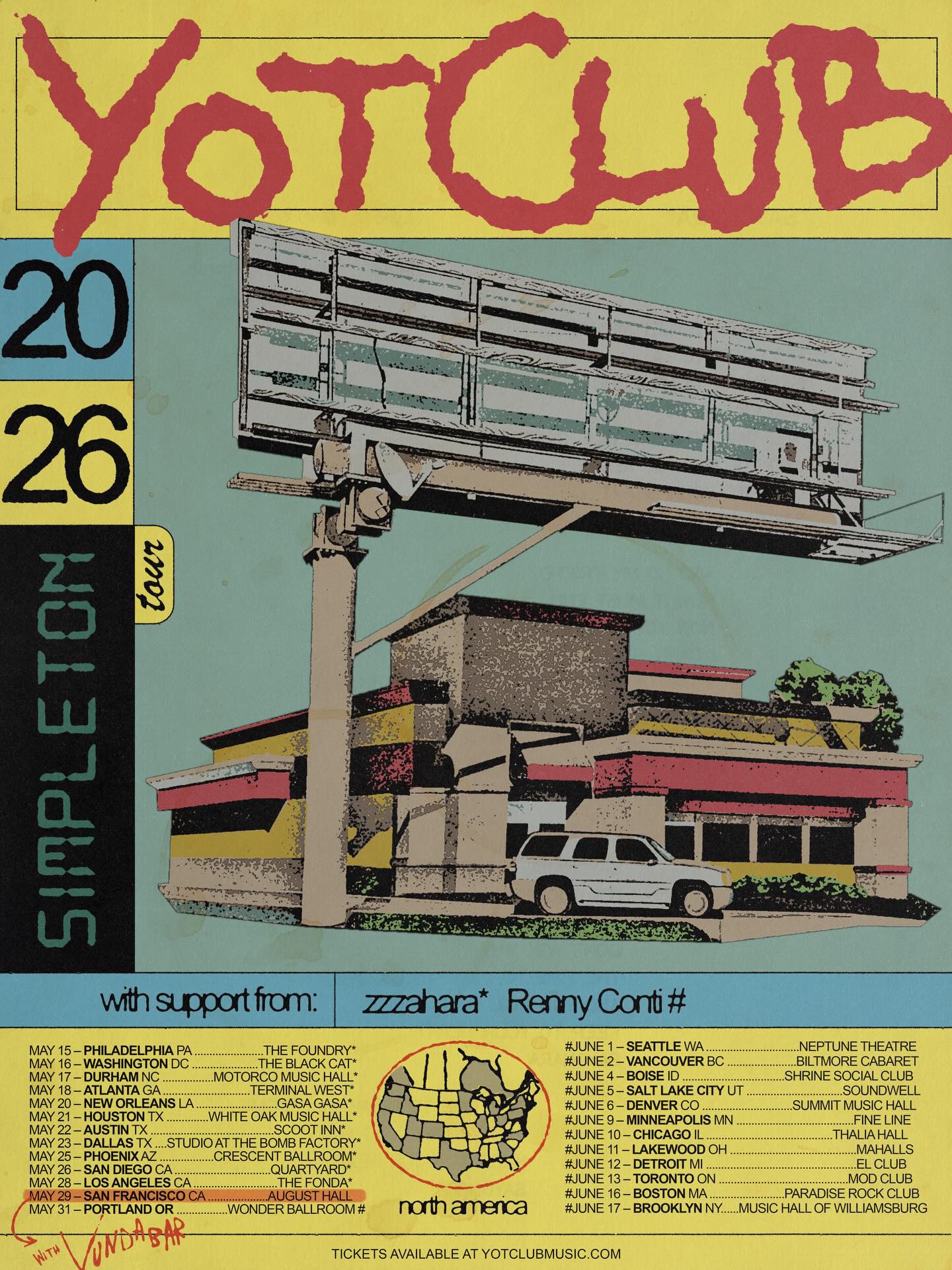 Yot Club Simpleton Tour Poster 2026